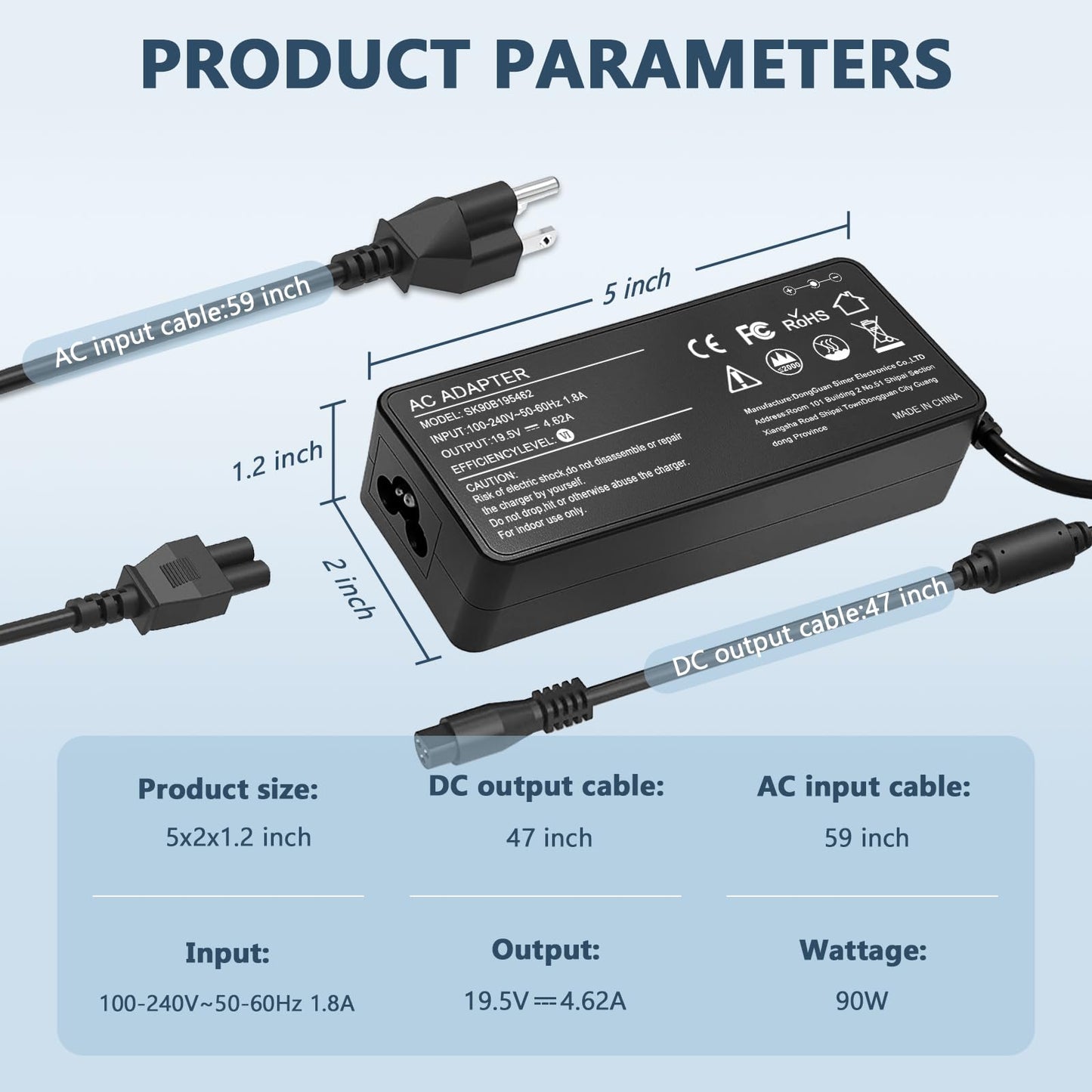 ELECBRAIN 90W Universal AC Adapter Laptop Charger Compatible with HP Dell Lenovo Acer Asus Toshiba IBM Sony Fujitsu Gateway Notebook Ultrabook Chromebook Power Supply Cord with 16 Connectors