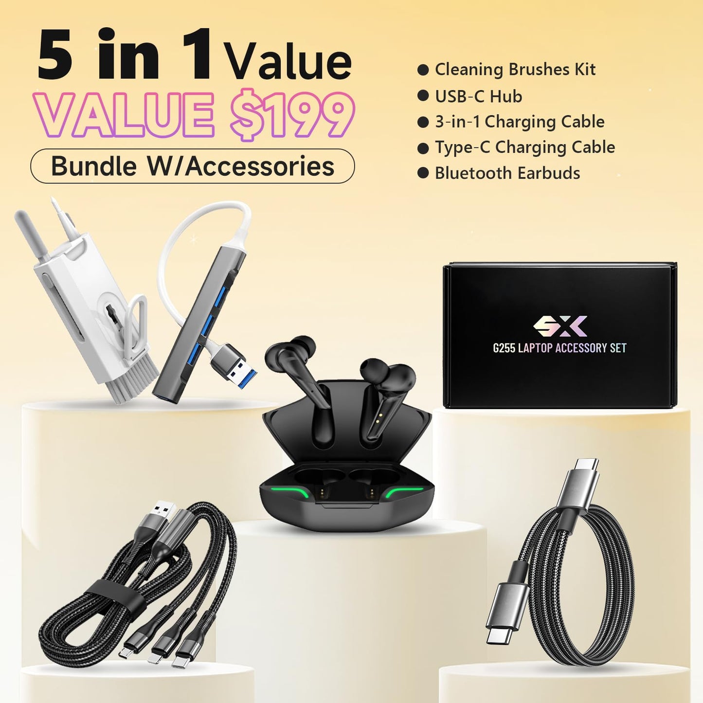 HP 2025 17.3" FHD Laptop, Intel Core i3-N305 (32GB RAM | 1TB SSD), Windows 11 Pro, Wi-Fi 6, Bluetooth, Webcam, Up to 9.5 Hours Battery Life–Business Laptop for Work & Students, w/Accessories