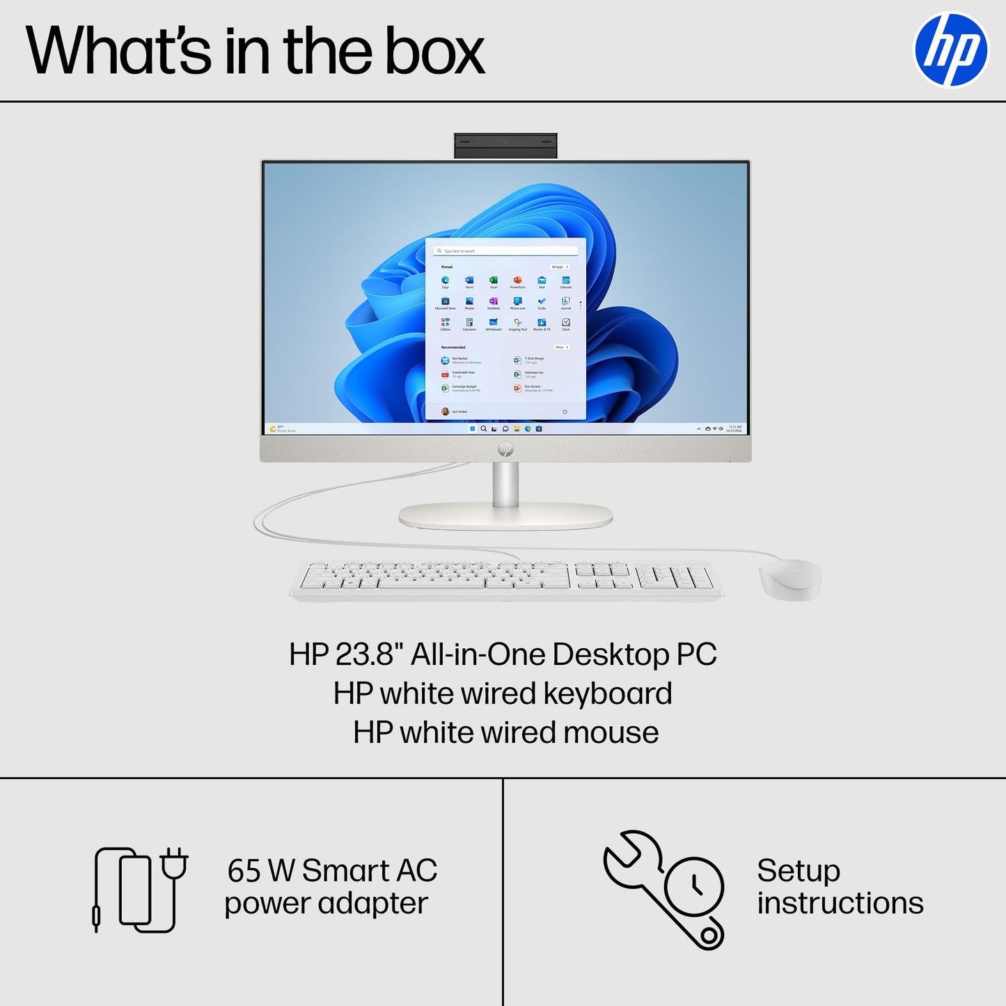 HP 24 Touchscreen All-in-One Desktop Computer for Home and School, Intel Processor (Beat i3-1110G4), 23.8" FHD Display, 32GB DDR4 RAM, 1TB PCIe SSD, WiFi 6, Bluetooth, Business AIO, Windows 11 Pro