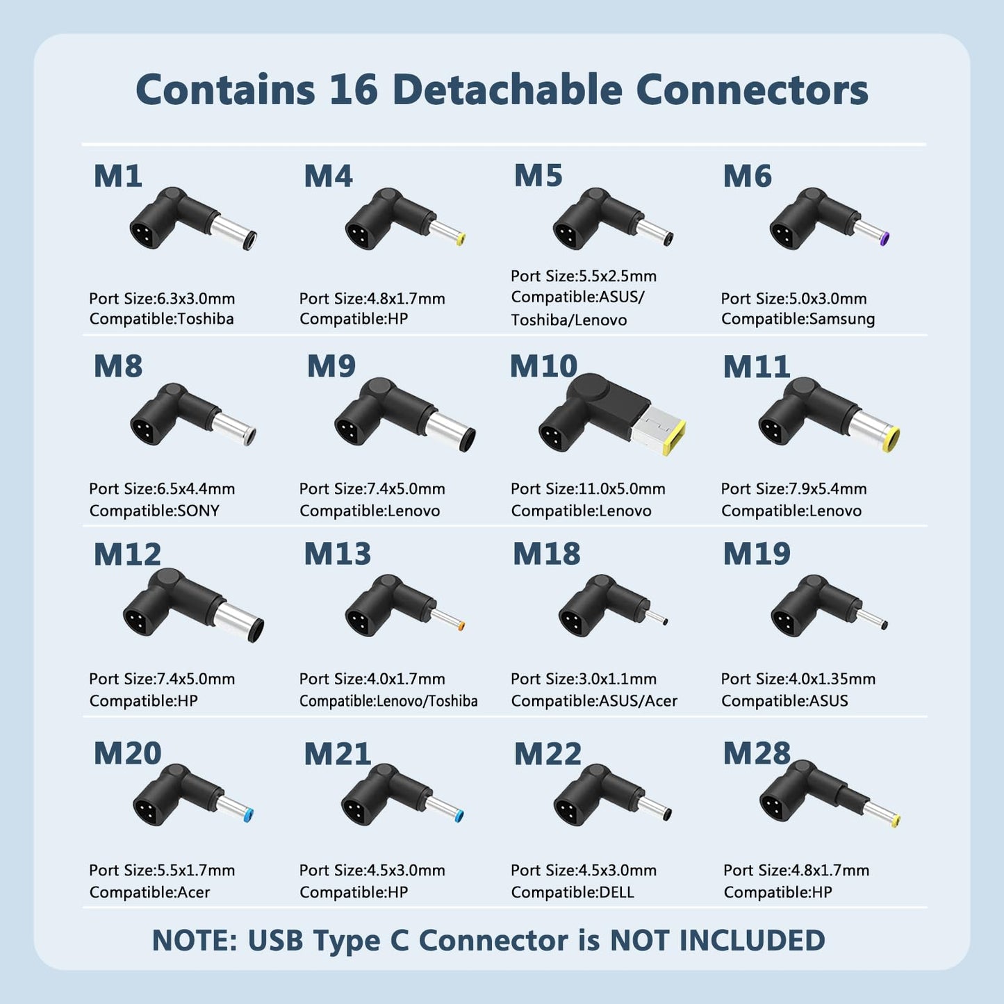 ELECBRAIN 90W Universal AC Adapter Laptop Charger Compatible with HP Dell Lenovo Acer Asus Toshiba IBM Sony Fujitsu Gateway Notebook Ultrabook Chromebook Power Supply Cord with 16 Connectors
