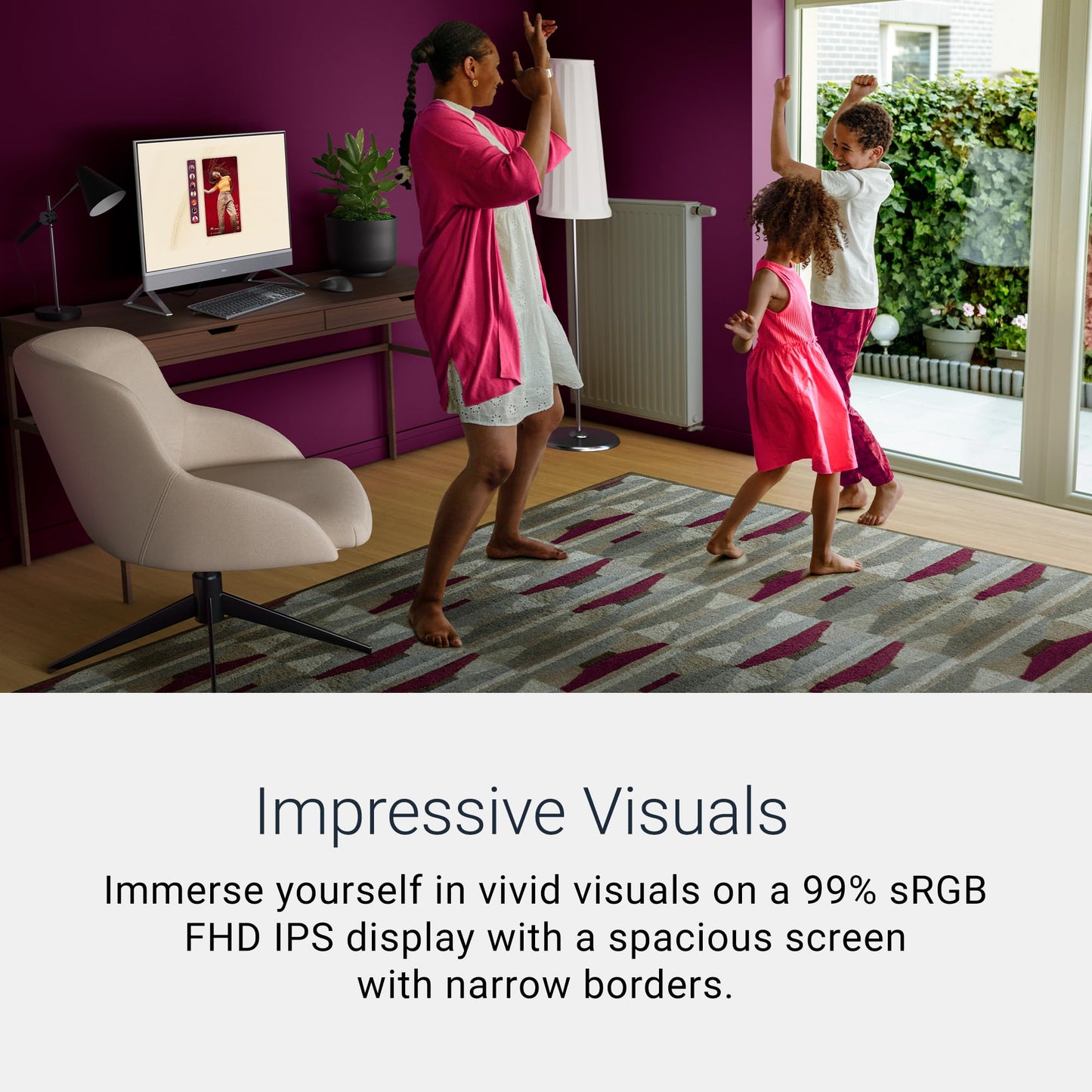 Dell 24 All-in-One Desktop ec24250-23.8-inch FHD Display, Intel Core 3 Processor 100U, Intel Graphics, 8GB DDR5 RAM, 512GB SSD, Windows 11 Home, Onsite Service+6 Months Retail Migrate - White