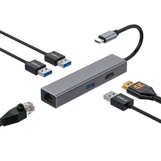USB Hub CoolBox Hub miniDOCK4 USB-C Grey-0