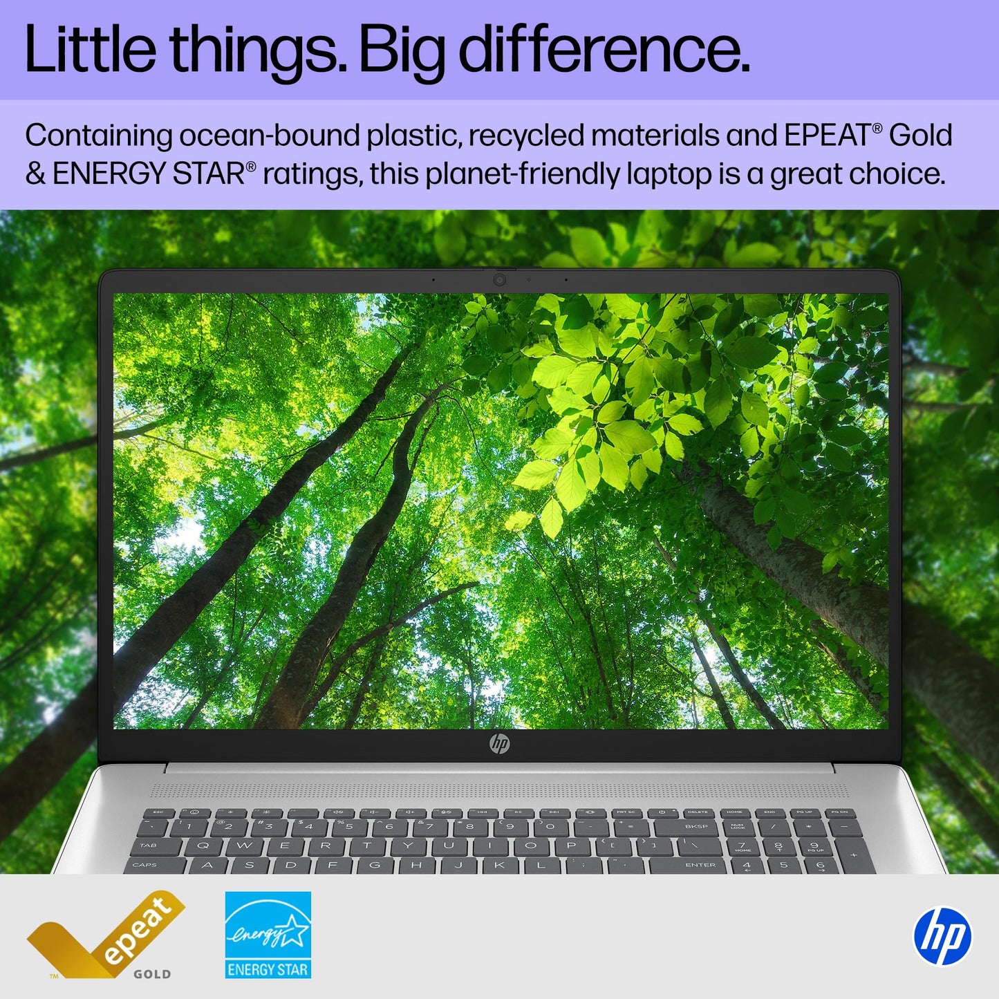 HP 17.3 inch Laptop, HD+ Display, AMD Ryzen 5 7520U, 16 GB RAM, 512 GB SSD, AMD Radeon Graphics, Windows 11 Home, Natural Silver, 17-cp2199nr