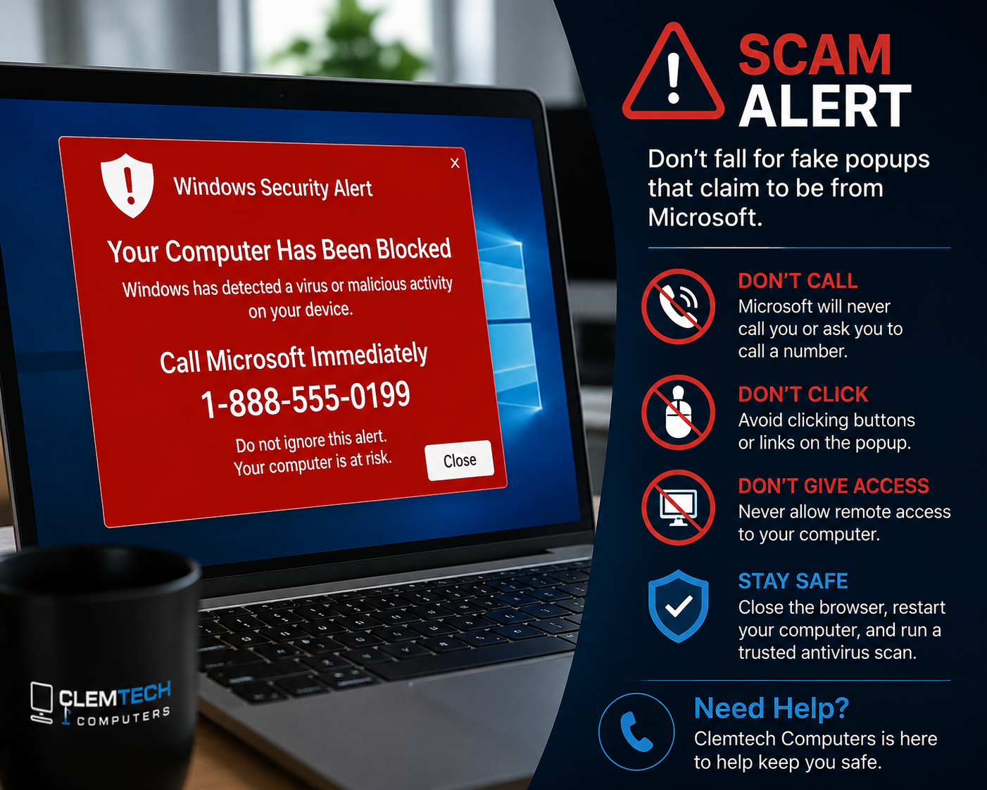 Do Not Fall for the “Call Microsoft” Scam Popup